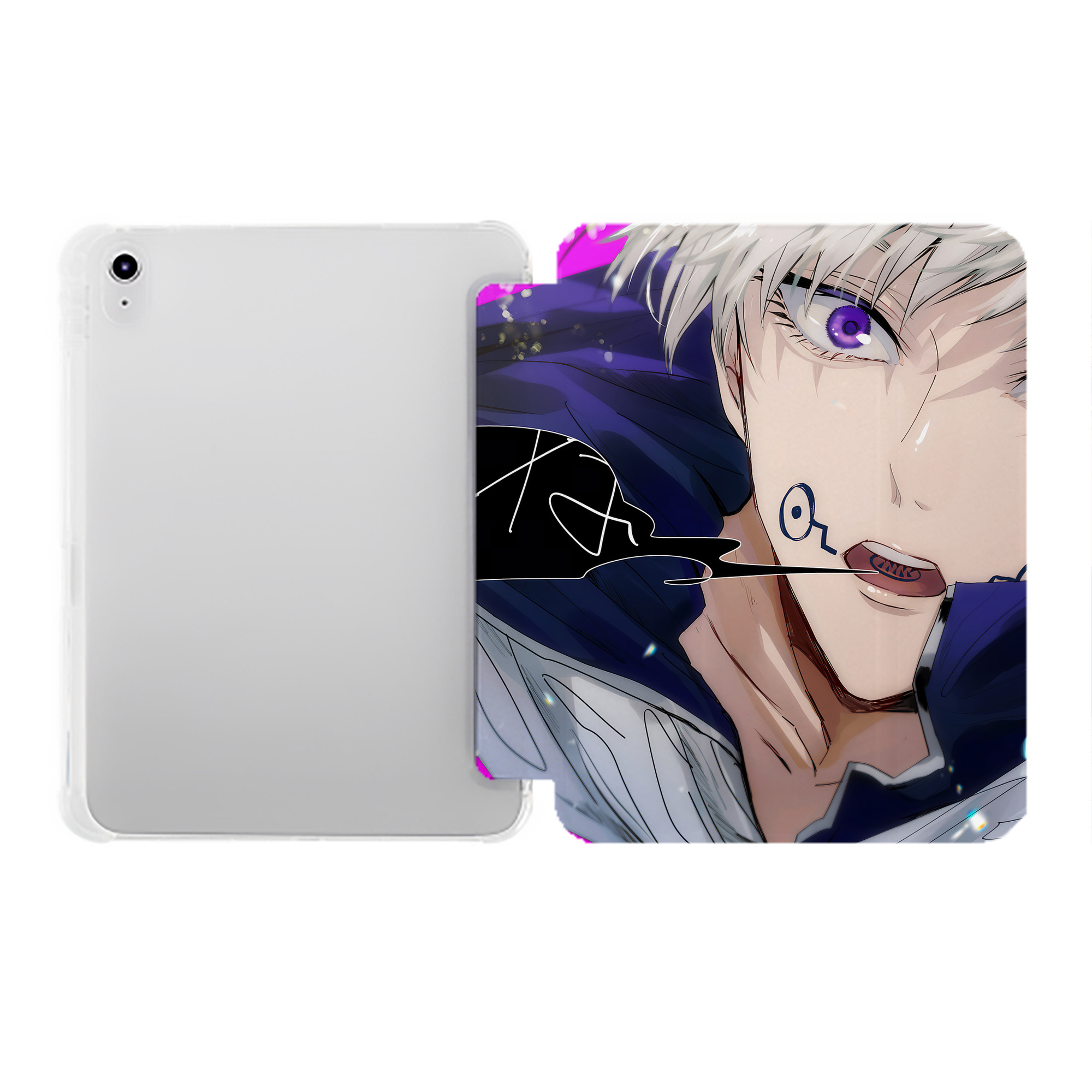 （画像用） 呪術廻戦 Jujutsu Kaisen IPad ケース ペン収納付き 三つ折りスタンド PUレザー×シリコン 対応機種9.5/10.5/10.9インチ